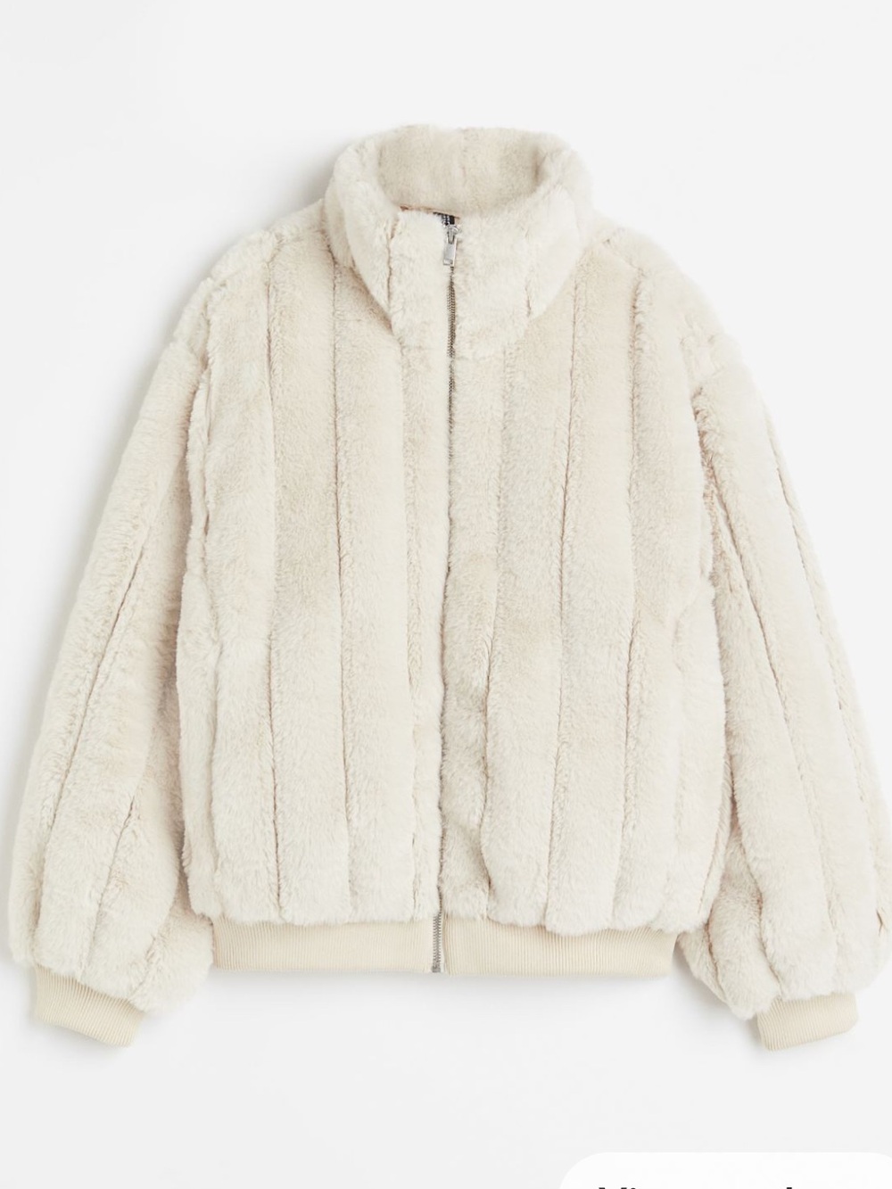 H&M Cream Faux Fur Puffer Jacket